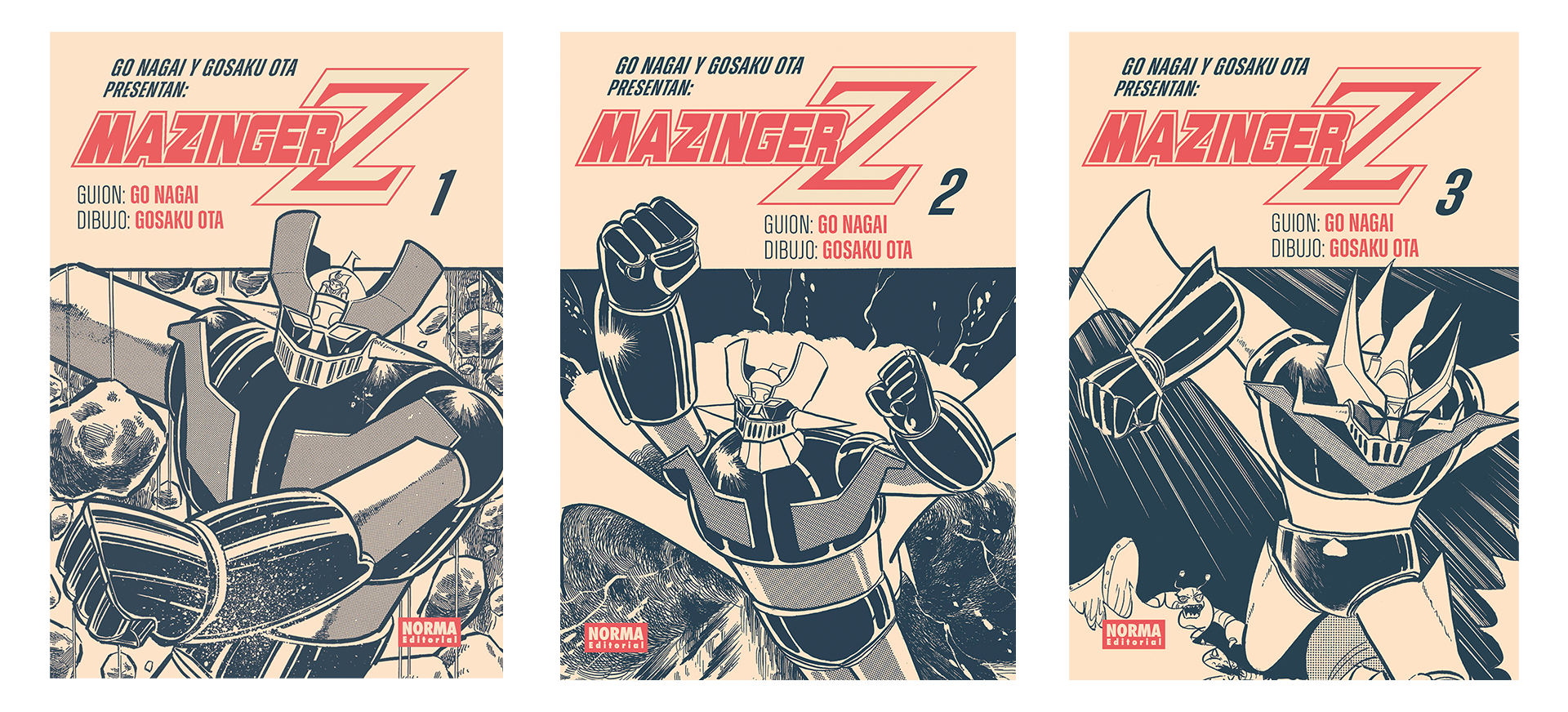 Mazinger Z by Go Nagai and Gosaku Ota, volumes 1 to 3